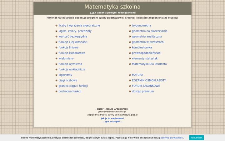 Screenshot of matematykaszkolna.pl
