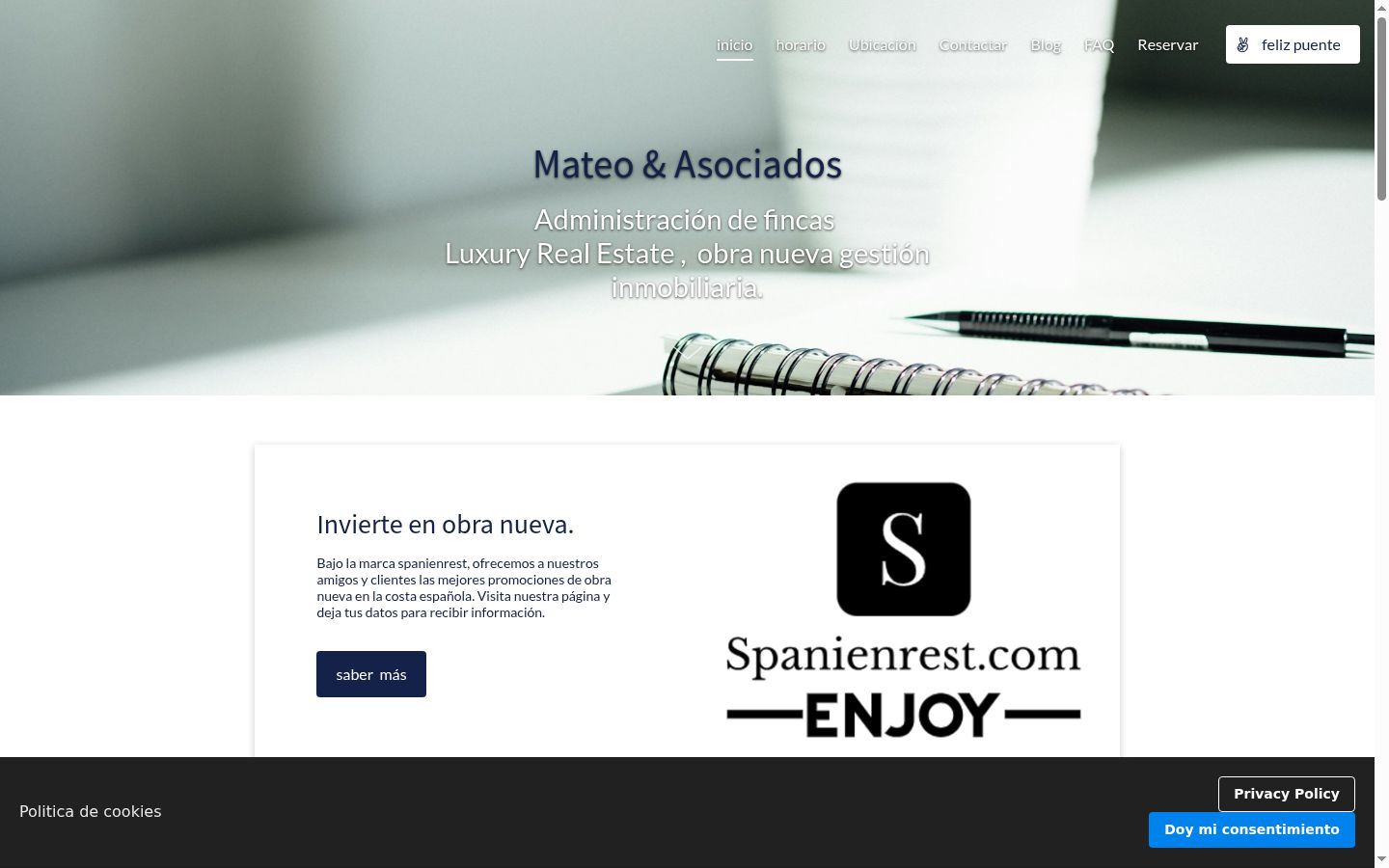 Screenshot del banner di consenso mostrato prima di qualsiasi interazione