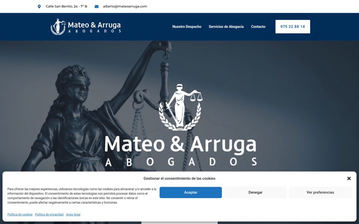 Screenshot of mateoarrugaabogados.com