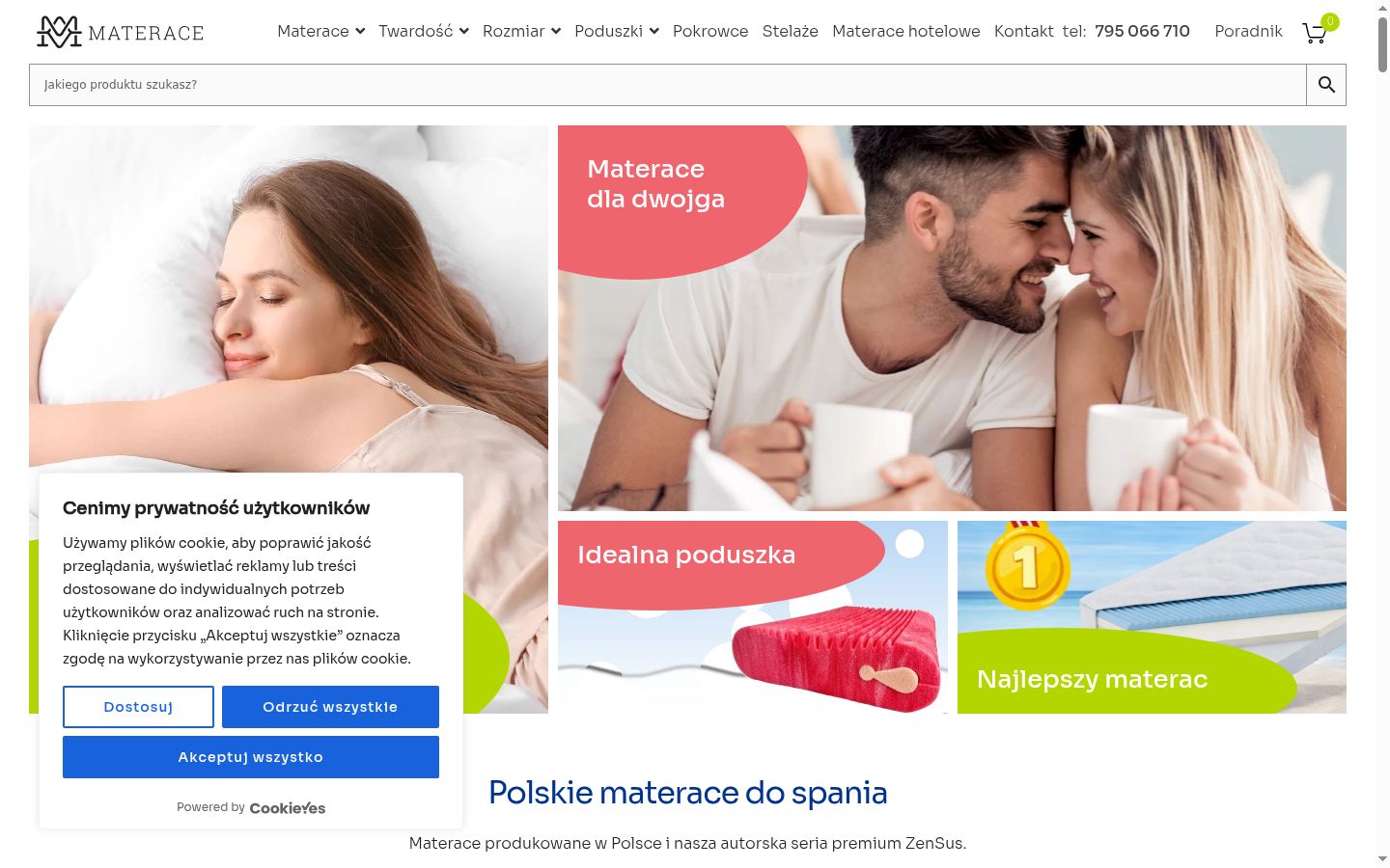Zrzut ekranu banera zgody wyświetlanego przed jakąkolwiek interakcją