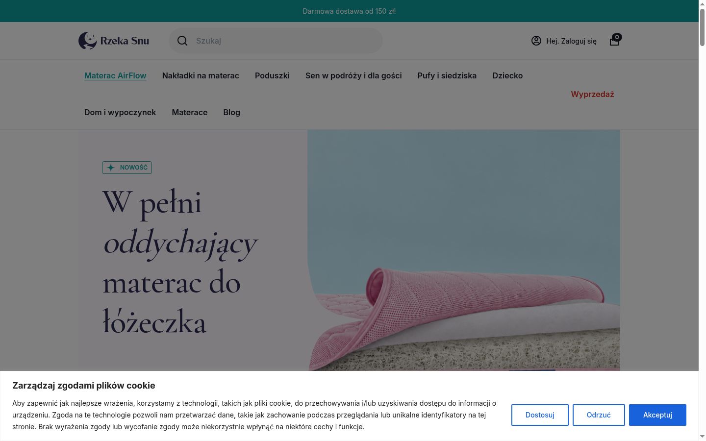 Captura de pantalla del banner de consentimiento mostrado antes de cualquier interacción