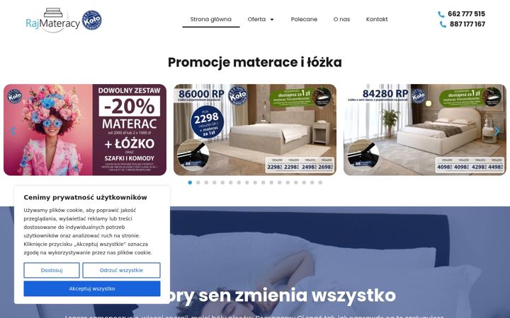 Screenshot of materacetarnow.pl