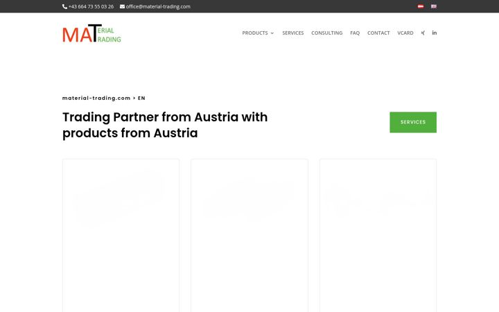 Screenshot of material-trading.com