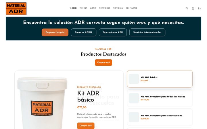 Screenshot of materialadr.com