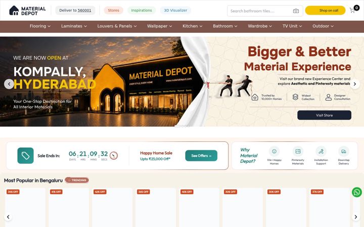 Screenshot of materialdepot.com