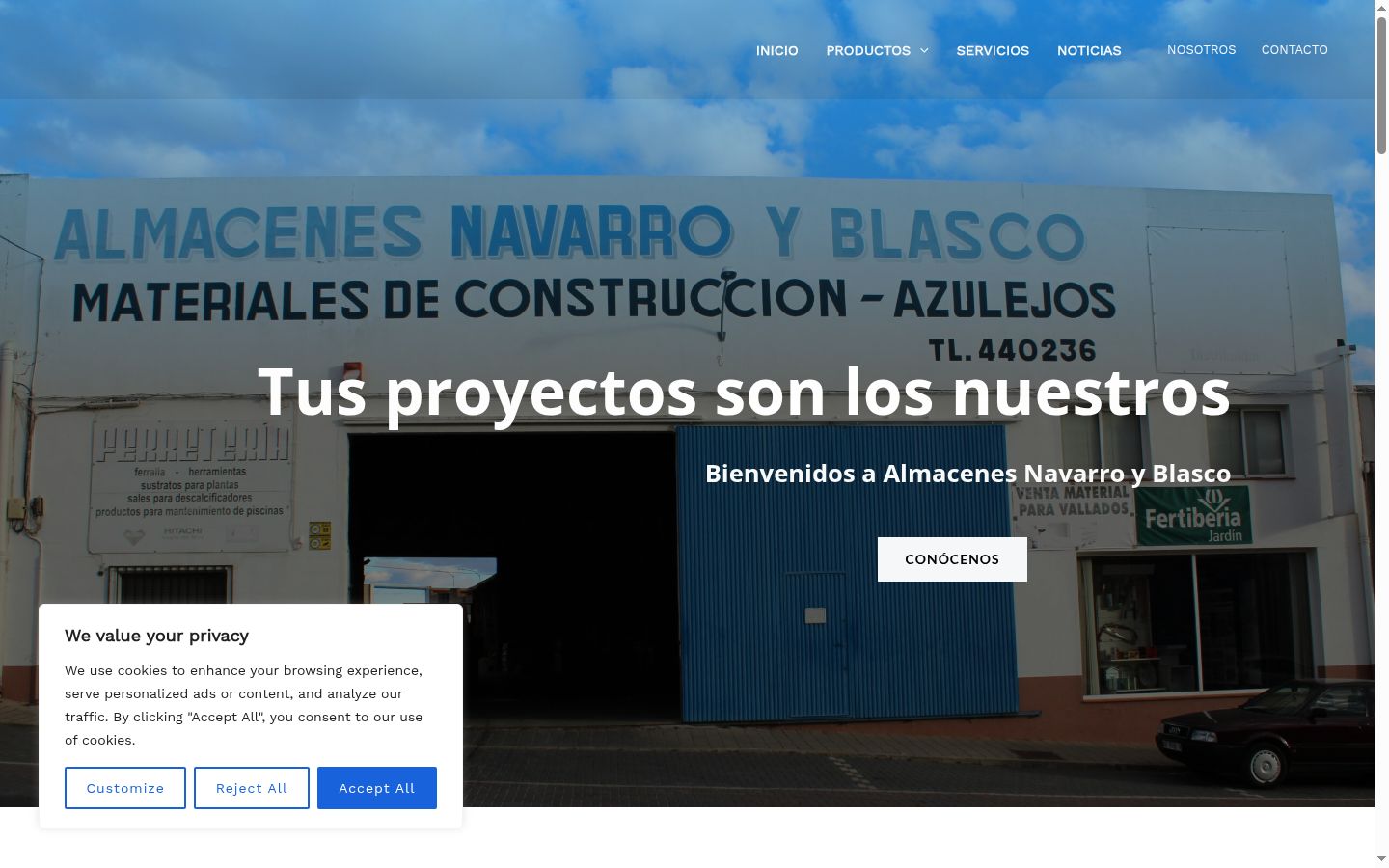 Screenshot del banner di consenso mostrato prima di qualsiasi interazione