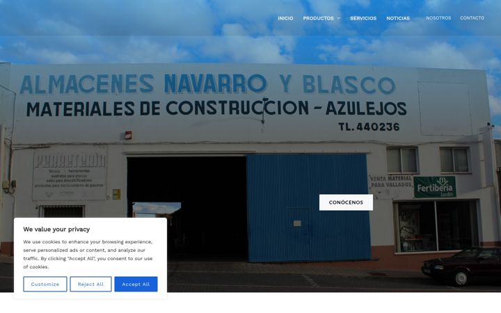 Screenshot of materialesnavarroyblasco.com