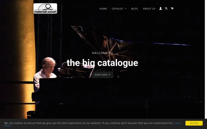 Screenshot of materiali-sonori.myshopify.com