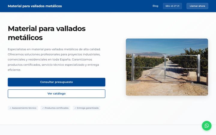 Screenshot of materialparavalladosmetalicos.com