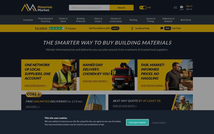 Screenshot of materialsmarket.com