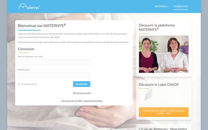 Screenshot of maternys.com