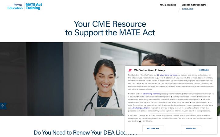 Screenshot of matetraining.com