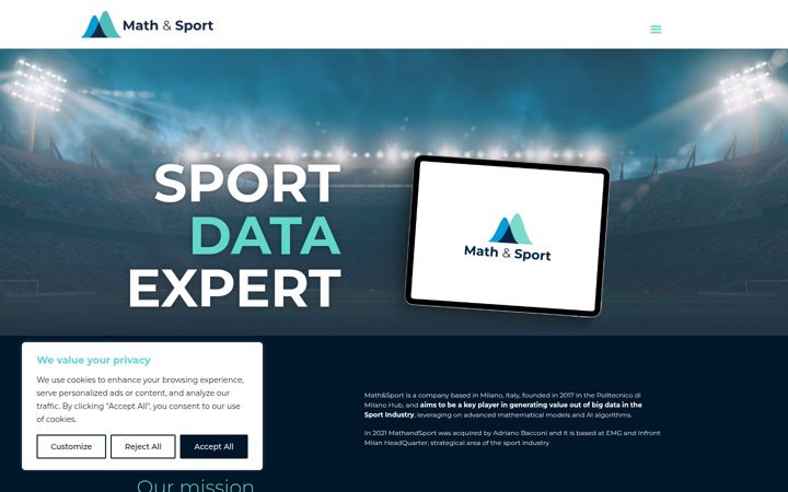 Screenshot of mathandsport.com