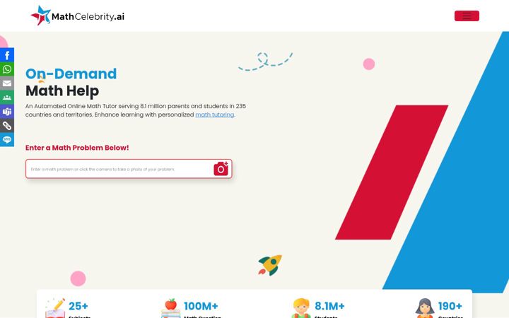 Screenshot of mathcelebrity.com