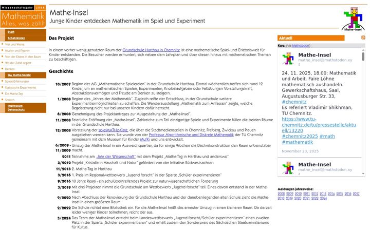 Screenshot of mathe-insel.de