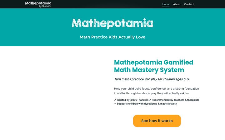 Screenshot of mathepotamia.com