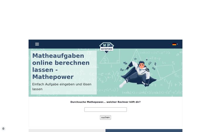 Screenshot of mathepower.com