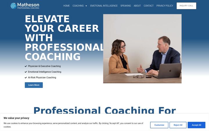 Screenshot of mathesoncoaching.com