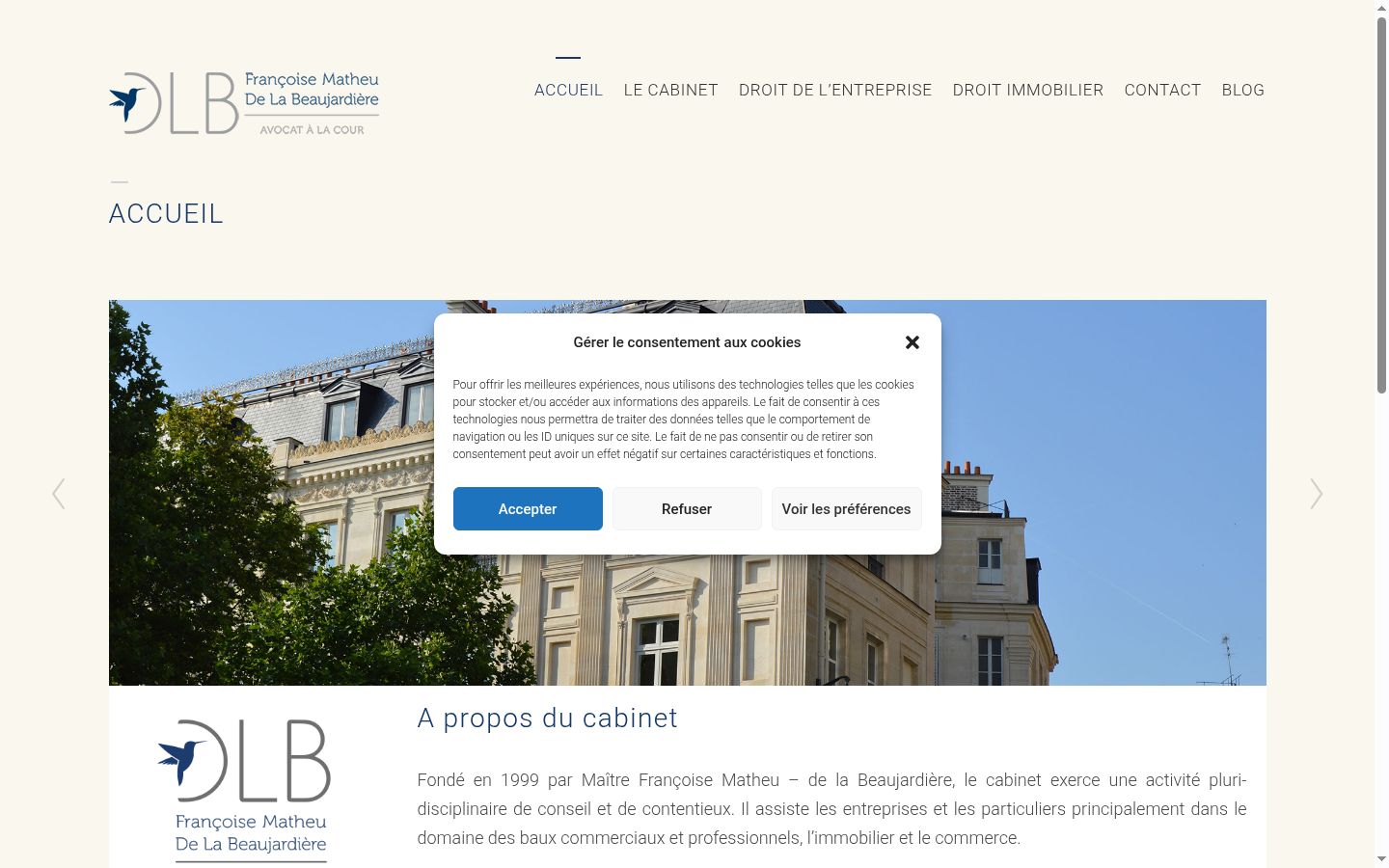 Screenshot of the consent banner shown before any interaction