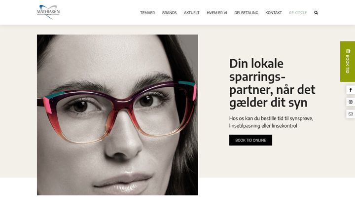 Screenshot van mathiasenoptik.dk