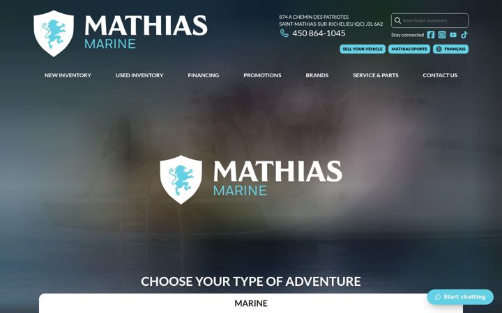 Screenshot of mathiasmarine.com