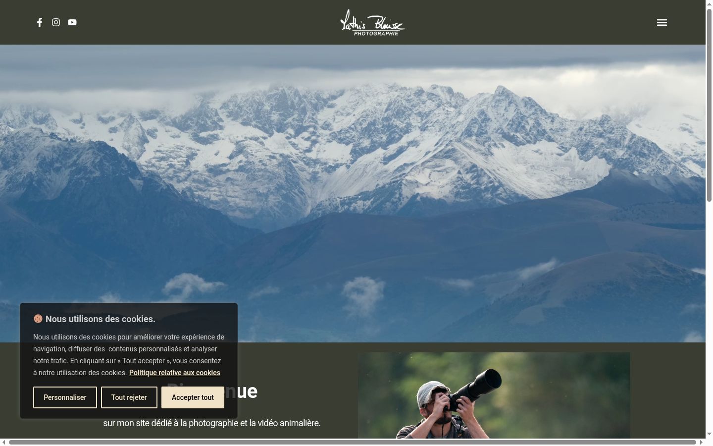 Screenshot del banner di consenso mostrato prima di qualsiasi interazione