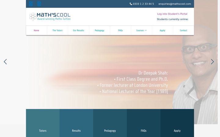 Screenshot of mathscool.com
