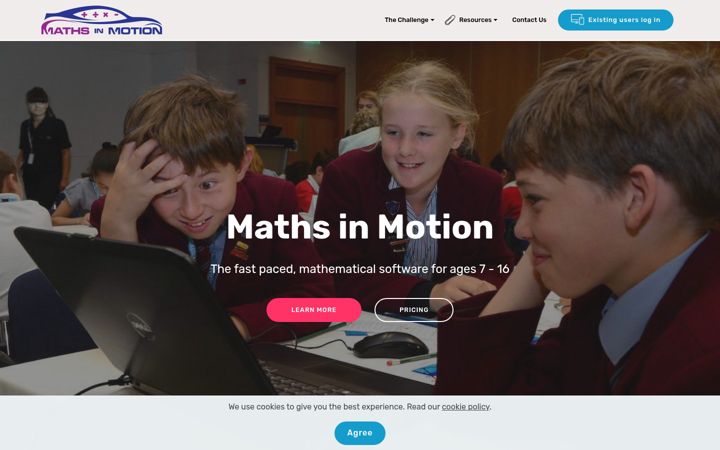 Screenshot of mathsinmotion.com