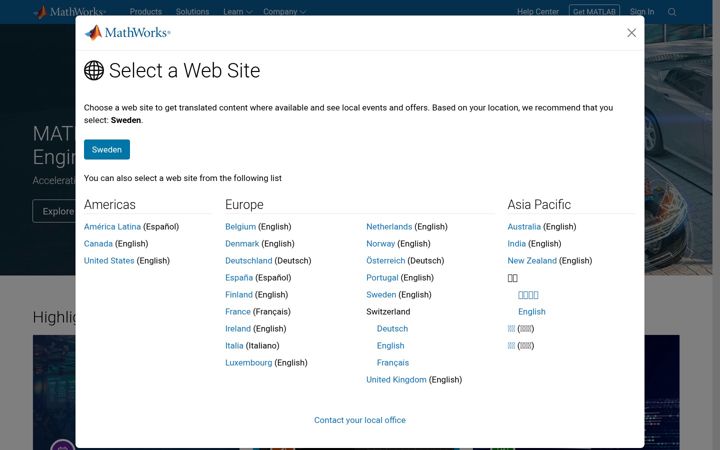 Ekraanipilt saidist mathworks.com