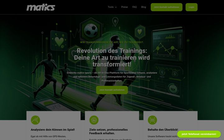 Screenshot of matics-sports.com