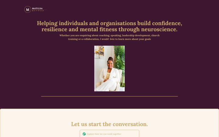 Screenshot of matildamethod.com