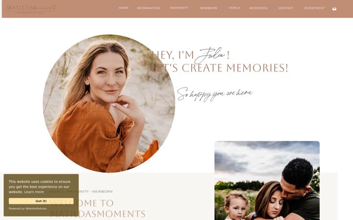 Screenshot of matildasmoments.com