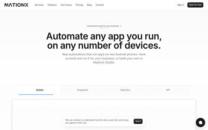 Screenshot of mationx.com