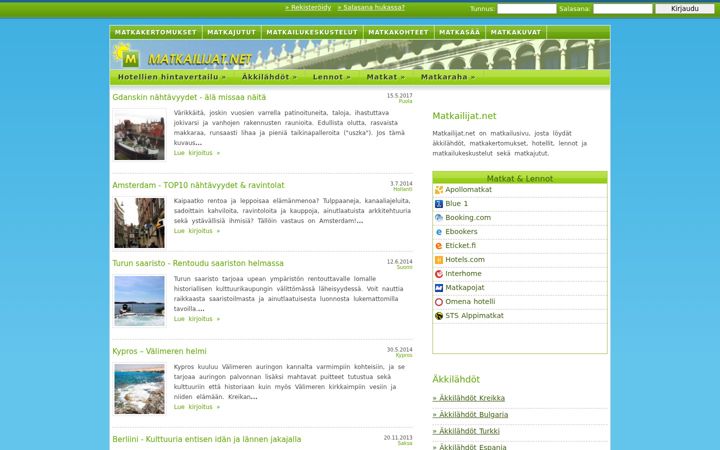 Screenshot of matkailijat.net