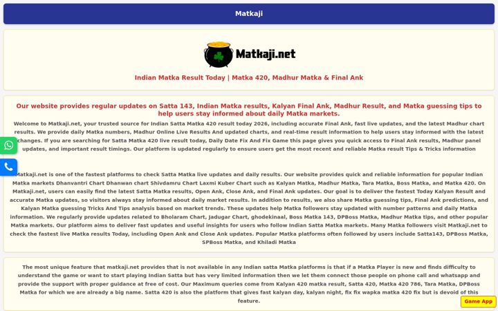 Screenshot of matkaji.net