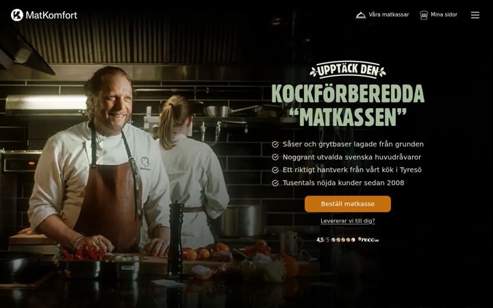 Screenshot of matkomfort.se