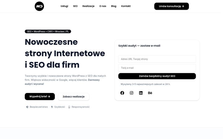 Skjermbilde av matkowskidesign.pl