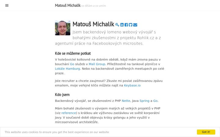 Screenshot of matousmichalik.com