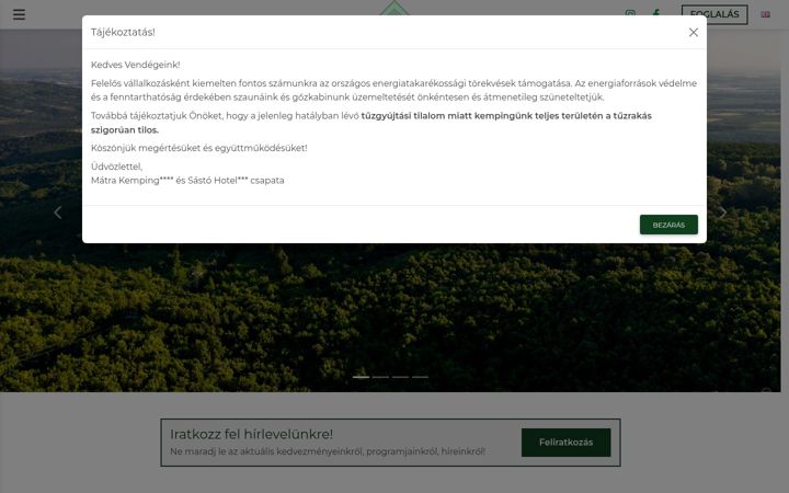 Screenshot of matrakemping.hu
