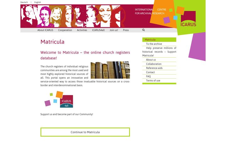 Screenshot of matricula-online.eu
