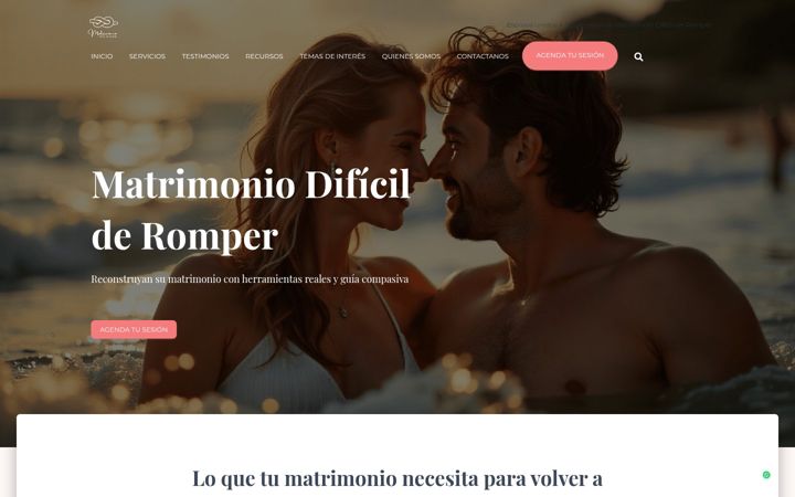Screenshot of matrimoniodificilderomper.com