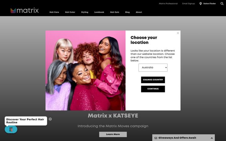 Screenshot of matrix.com