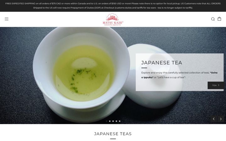 Screenshot of matsukazetea.com