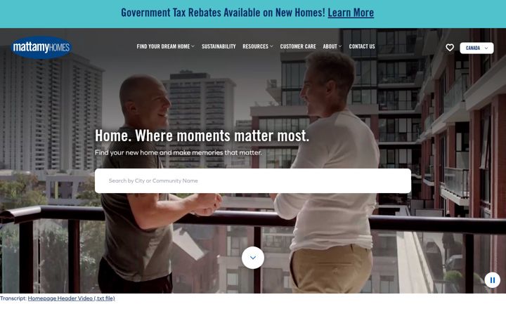Zrzut ekranu mattamyhomes.com