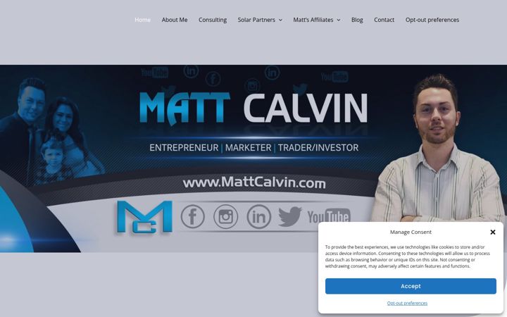 Screenshot of mattcalvin.com