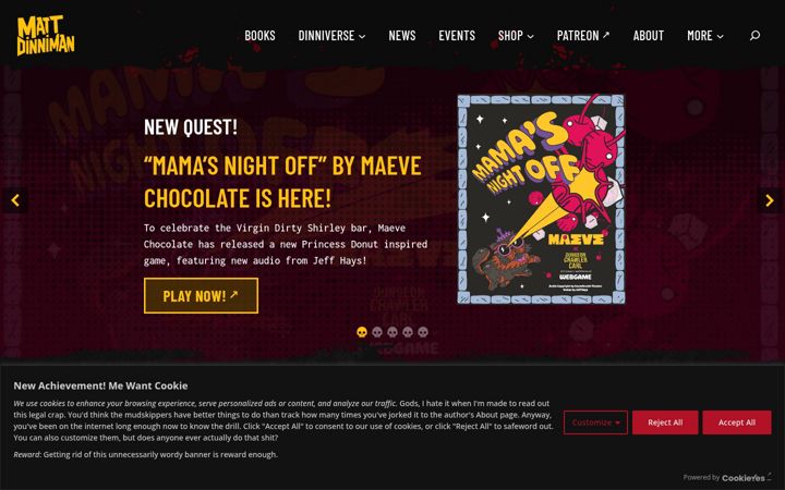 Screenshot of mattdinniman.com