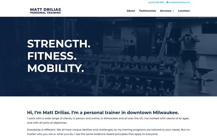 Screenshot of mattdrilias.com