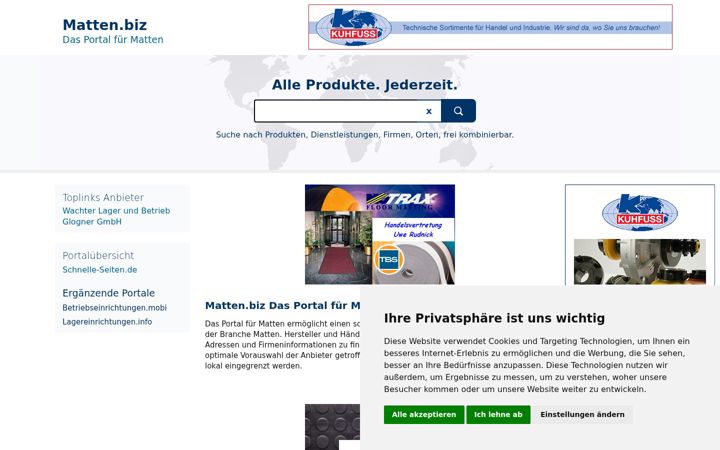 Screenshot of matten.biz