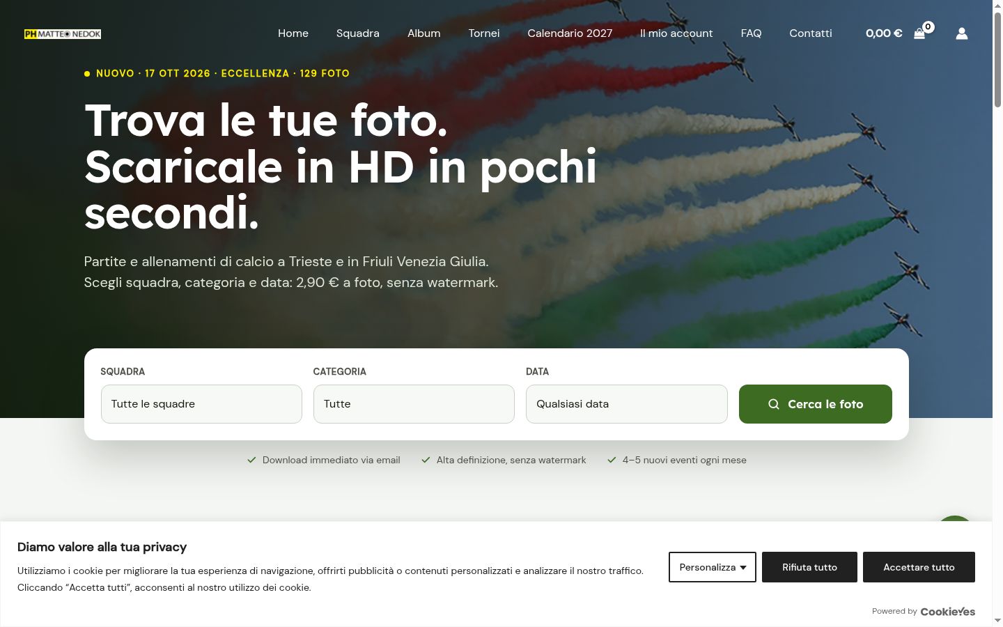 Screenshot des Einwilligungsbanners vor jeglicher Interaktion