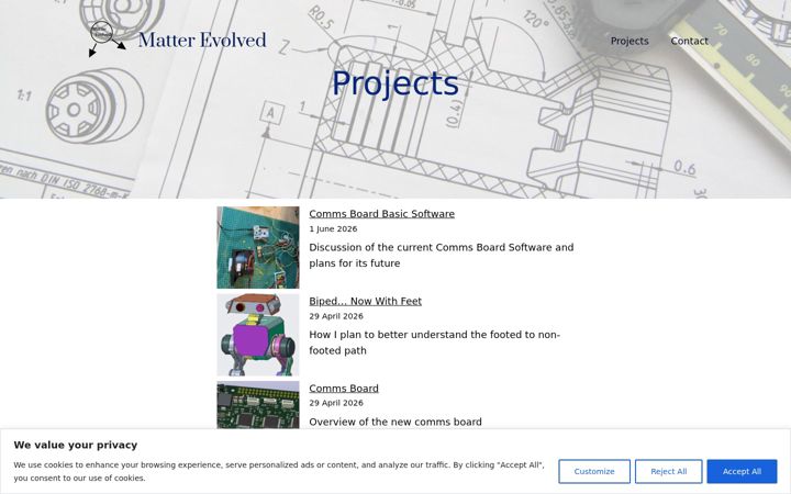 Screenshot of matterevolved.com